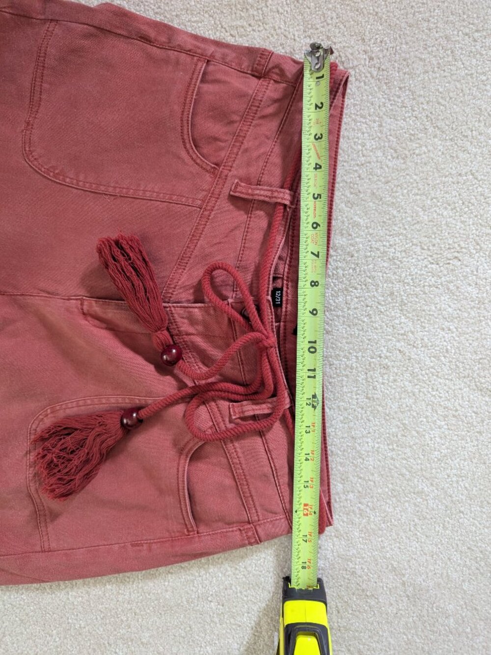 Liverpool Wide Leg Crop Pants - Vintage Wash Rust / Terracotta - Size 12/31 - Picture 3 of 9